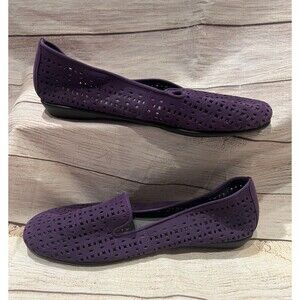 Aerosoles Women's You Betcha Purple Leather Slip-on Loafer Size 9.5